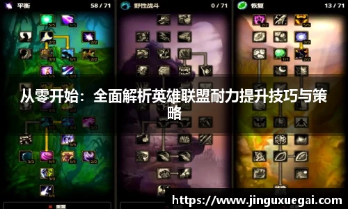 从零开始：全面解析英雄联盟耐力提升技巧与策略